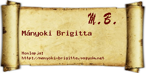 Mányoki Brigitta névjegykártya