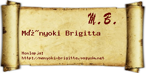 Mányoki Brigitta névjegykártya